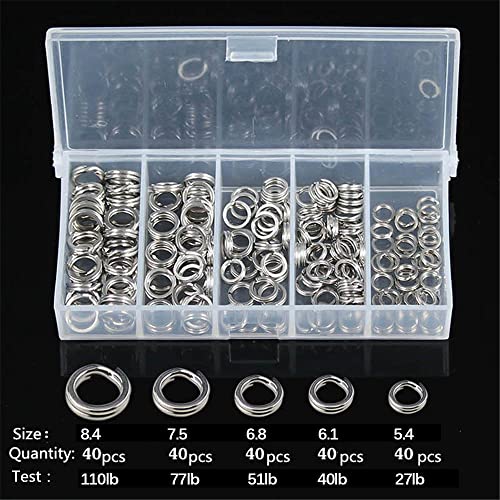 Fishing Swivel Fishing Split Rings High Strength Heavy Duty Fishing Lures Ring Chain Connector Fishing Lure Tackle Set