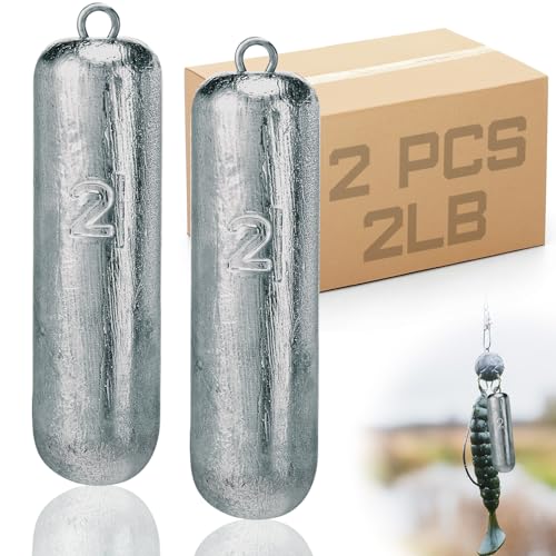 Gemscream Deep Drop Fishing Weight Metal Fishing Weights Drop Shot Weights Fishing Sinkers Drop Shot Weight for Saltwater Freshwater Fishing - size: 2 lb