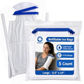 Vakly Large Refillable Ice Bags 6.5 x 14 [Pack of 5] – Reusable Ice Pack with Clamp Closure, Soft Outer Covering & Leak-Resistant Inner Layer for Hospital, Home & Sports Use