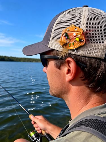 Fly Fishing Accessories Mini Compact Magnetic Fly Holder - Large Surface Fly Holder for Hooks, Nippers & Tools Secure Hold, No Drop (Orange/Blue) - color: ORANGE