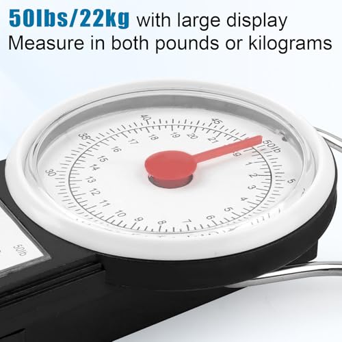 Mechanical Hanging Scale Multi-Purpose Portable Spring Dial Weight Scale with Tape Measure for Fishing Kitchen Farms