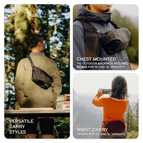 Peak Design Outdoor Sling 4L, Eclipse, Padded Adjustable Shoulder Strap for Crossbody & Waist Carry, Mesh Internal Pockets, Ideal for Carrying Cameras & Essentials, Versatile Sling Bag for Men & Women - color: Eclipse, size: 4L
