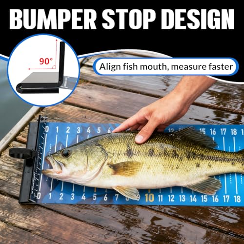 THKFISH 53in Fish Ruler with Measuring Board, Portable Waterproof Folding Fishing Ruler Fish Measuring Tape for Boat, Kayak, Coolers, Yacht and Workbench (Blue) - color: Blue