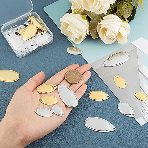 SUPERFINDINGS Fishing Attractor Spinner Blades Carbon Steel DIY Spinner Blades Fishing Lures Accessories for Lure Making (10 Styles, 60pcs-2Color) - color: Golden+Silver
