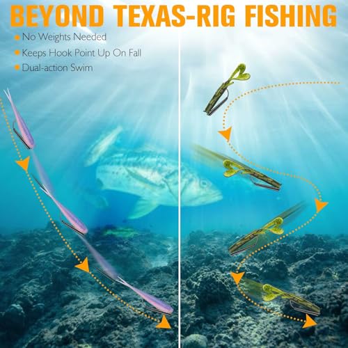 Dovesun Ozark Rig Fishing Hooks, 12PCS Weedless Weighted Jig Heads for Soft Plastics, 3/0 Texas Rig Hooks for Bass Fishing, Freshwater & Saltwater, 1/8 oz 1/4 oz 3/8 oz - color: 1/8OZ - 12PCS