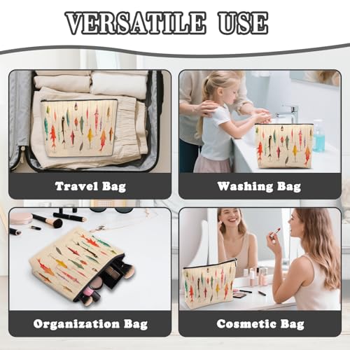 Fishing Makeup Bag, Fishhook Fishing Gifts For Women Men, Fishes Makeup Pouch, Travel Toiletry Bag With Zipper, Birthday Graduation Christmas Gifts For Men Women Coworkers Best Friend - color: Fishhook