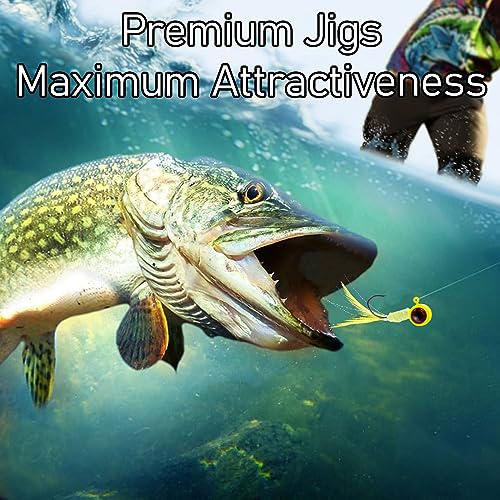 Dr.Fish 10 Pack Crappie Jig Marabou Jig Hand-Tied Freshwater Ball Fishing Jig Hooks Sickle Hook Bass Trout Panfish Bluegill Walleye 1/16oz 1/8oz 3/16oz 1/4oz - color: White, size: 1/4oz-Hook #1/0