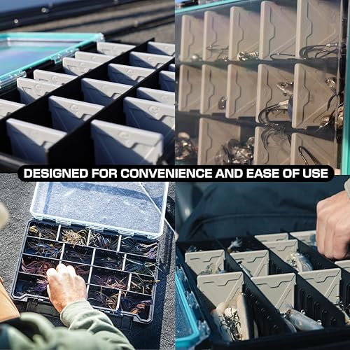 Evolution Fishing BallistiX 3.7 Tackle Tray - Waterproof, Anti-Corrosion, Single Latch, Clear Polycarbonate Lid, Lure Box, Tackle Storage Box, Removable Dividers