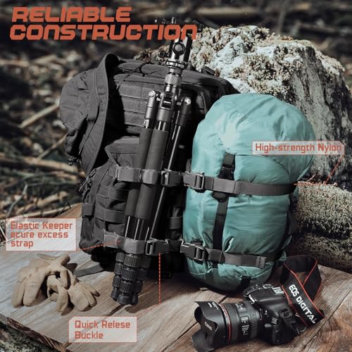 Molle Tactical Backpack Straps 24" Adjustable, Rush Tier System Molle Accessories for Military Assault Backpack Army Rucksack Attachment Nylon Compression Tie Down Strap for Tripod Gear, Sleeping Bag - color: Black 4Packs, style: Style A