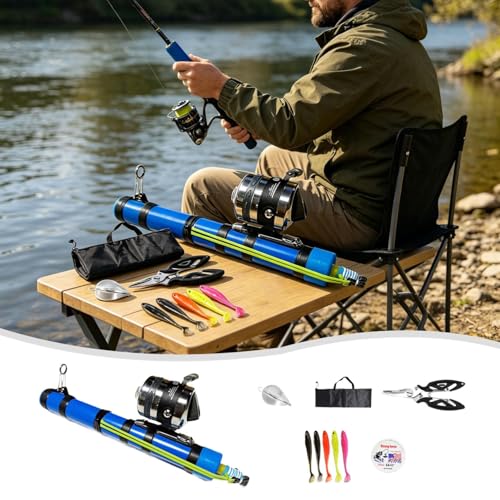 Catapult Fishing Rod, Portable Handheld Fishing Rod Kit, 2026 Upgrade Compact Sling Shot Fishing Reel, Compact Casting Fishing Set with Reel & Accessories - size: B