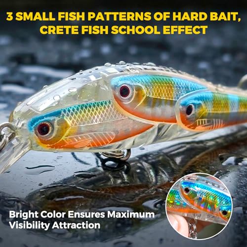 Fishing Lures Minnow Fishing Jerkbait Hard Bait, Noisy Wiggling and Vibrating Actions for More Bites, Deep Diving Swimbait Hard JerkBaits for Bass Pike Trout Walleye Freshwater Saltwater - color: Cyprinella Lutrensis