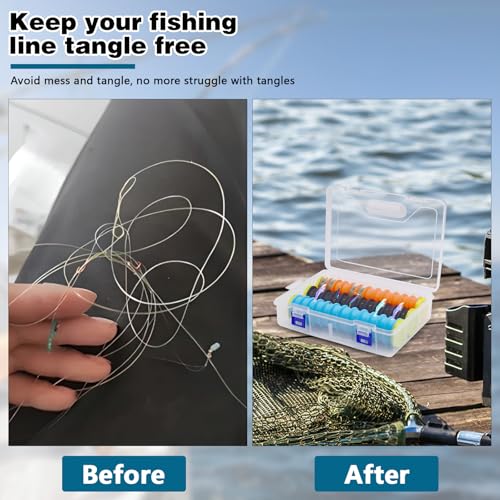 3 Pack Fishing Hook Holder, (1.8x7.9in/4.5x20cm) Fishing Line Holder with 12 Line Slots, EVA Foam Fishing Line Storage Keep Your Fishing Lines