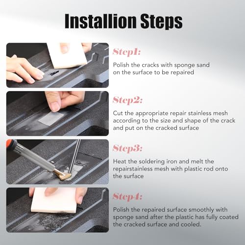 Plastic Welding Kit 110V/100W Plastic Welder for Automotive Bumper Repair,Plastic Weld Kit with 40 Weld Rods,2 Tips etc,Fast Heating Plastic Repair Kit Fit DIY,Kayak Tank Canoe Dashboard Repair