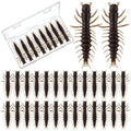 36 Pcs Hellgrammite Fishing Lures 3 Inch Soft Plastic Hellgrammite Fly Realistic Fishing Bait Artificial for Freshwater - color: brown