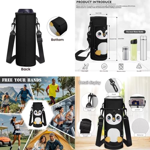 Penguin Print Backpack for Kids 4 Pieces School Backpack with Insulated Lunch Bag with Pencil Case Water Bottle Carrier for 4-6 Years - color: Penguin