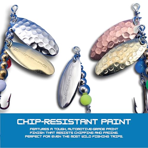 Hipster Pro Pack Rooster Tail Fishing Lures - Proven Inline Spinner Baits, Premium Trout Spinners for Trout and Salmon River Fishing, 100% USA Made by Hofmann's Lures - color: Hammered Series