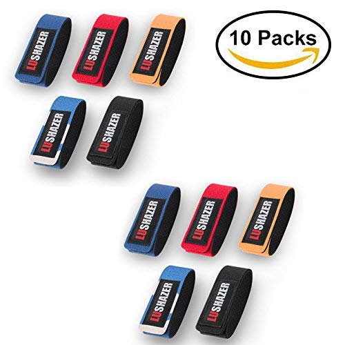 CYSKY Fishing Rods Belt Stretchy Rod Straps Fishing Tackle Ties Cable Fishing Rod Holders Fit for Casting Rods, Spinning Rods and Fly Rods (5 Color, 10 pcs)