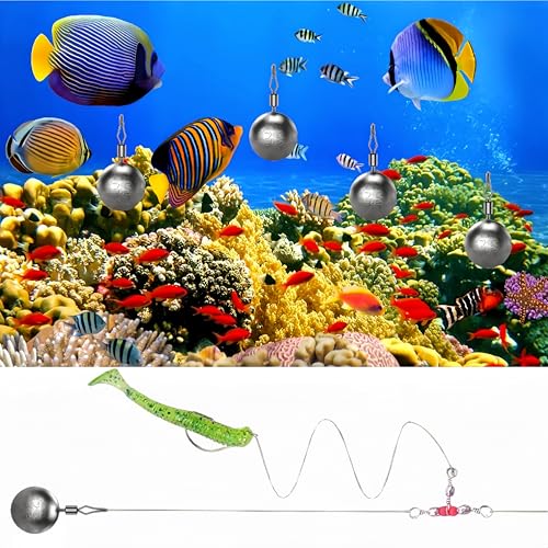 50Pcs Round Fishing Weights Sinkers Ball Fishing Weights Casting Drop Shot Sinkers Catfishing Sinkers Lead Weights Sinkers with Barrel Swivels for Saltwater Freshwater Fishing-(3.5-10g) - size: 1/8oz(3.5g)-50 Pack