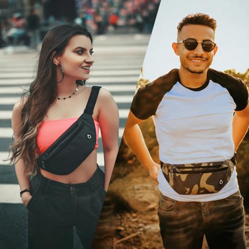 Fanny Pack for Women Men,Crossbody Fanny Pack Water Resistant Sports Waist Bag Pack, Belt Bag for Travel Hiking Running - color: 1pack-camobeige