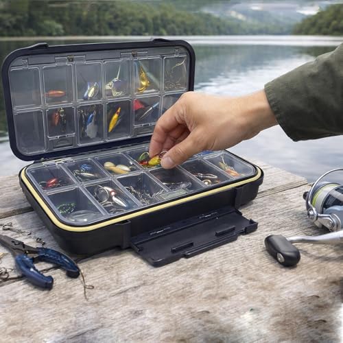 Aventik Waterproof Fly Box Two Sided Easy Grip Foam Light Weight Fishing Tackle Box Large Capacity(H027) - size: H027:7.71"x4.18"x1.66"