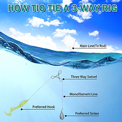 3 Three Way Swivels Fishing Tackle for Catfish Rig, 30/60pcs T-Turn Swivels Triple Cross Line Swivels Stainless Steel Fishing Lure Connectors for Trolling Catfish Rig Saltwater Freshwater 30-220lbs - size: 1/0_103lbs_30pcs