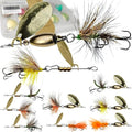 Trout Lures Rooster Bait Tail Fishing Spinnerbaits, Brass Hard Metal Spinner Baits Trout Fishing Lures for Bass Salmon Pike Freshwater Saltwater Lake River - color: B4-10pcs-1/4oz | 1/16oz