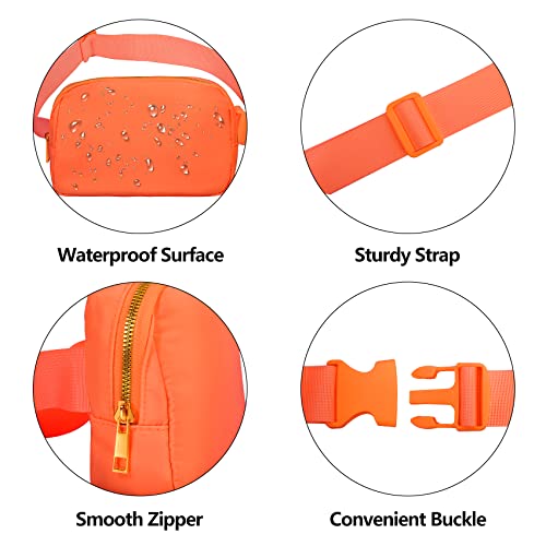 VOROLO Fanny Pack For Women And Men Crossbody Bag Belt Bag | Adjustable Strap Graduation Gifts Lightweight Travel Running - color: Black+Orange-1