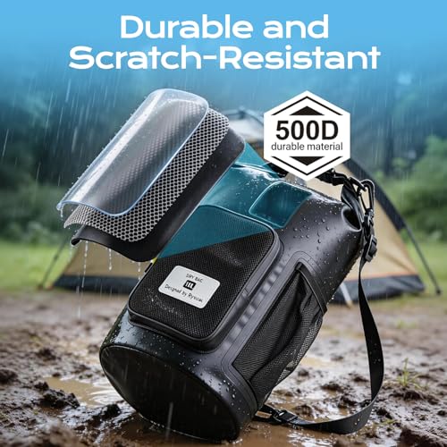 5L Waterproof Dry Bag with Bottle Holder & Mesh Pocket, 500D PVC Tarpaulin Roll Top Dry Sack with Inner Waterproof Adsorption Film, Lightweight Dry Bag for Kayaking, Beach, Boating, Fishing, Travel - size: 5L