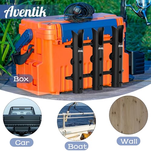 Aventik Tube Fishing Rod Holder Bracket Wall Mounted Boat Side Mount Tool Holder Tube Links with Screws 1/2/3/4/6 Pole Tube Fishing Rod Holders - color: 6-Pole Black