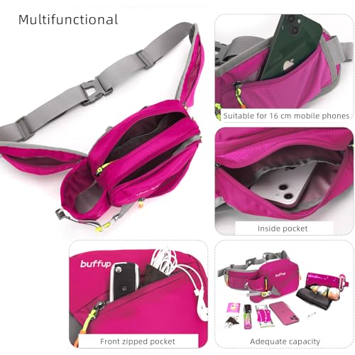 Lightweight Sports Fanny Pack with Bottle Holder,Waist Pack for Hiking,Running,Cycling & Outdoor Adventures (Red) - color: Red