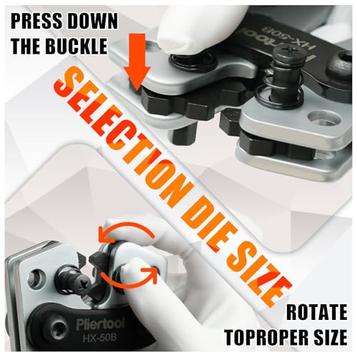 Battery Cable Crimper Tool For AWG 10-1/0 Gauge Electrical Lug, Battery Terminal Connectors with Cable Cutter, Wire Crimping Tool For Heavy Duty Copper Wire Lugs