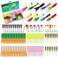 Dovesun Crappie Lures with Jig Heads Kit, Soft Plastic Grubs-Tube Baits 1/8oz 1/16oz 1/32oz Crappie Jigs Walleye Trout Bass Crappie Baits 95-120pcs - color: D-105PCS-Crappie Lures(small)