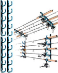 Ghosthorn Fishing Rod Holders for Garage Fishing Pole Holders Ceiling or Wall Mounted Rod Rack Garage Storage Organizer Fishing Gear Equipment for Men Women (Blue, 2 Packs) - size: 2 packs holds up 10 rods, style: Blue