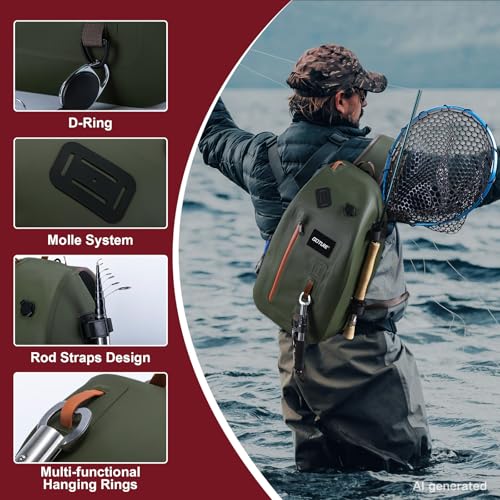 Goture 12ft Tenkara Rod Combo 24T 30T Carbon Fiber Backpacking Fly Fishing Kit with 30 Flies Tippet and Storage Bag - color: 12FT Fishing Rod Tenkara II - Rod Case and Waterproof Sling Bag Version