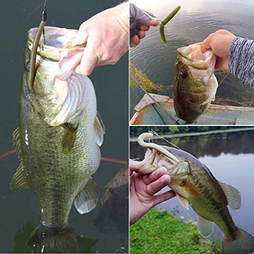Wacky-Worms-Bass-Fishing-Lure-Kit-Wacky-Rig-Worms-Soft-Plastic-Stick-Baits3 4" 5" 6 inch - color: 5 inch 30 pcs