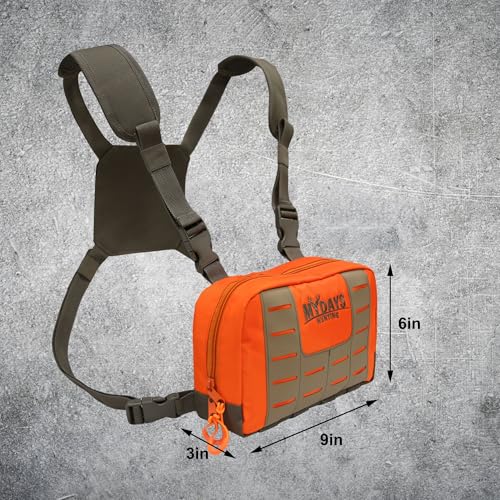 MYDAYS Chest Rig for Men, Chest Bag for Fishing, Waterfowl, Upland Game, Turkey, Tactical - color: Orange