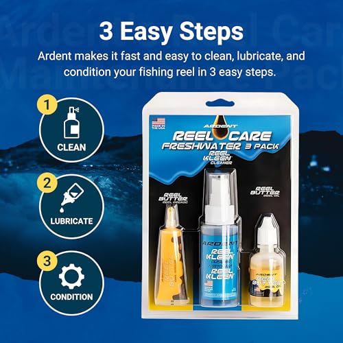 Ardent Freshwater Fishing Reel Care Pack, Long Lasting Protection, Prevent Corrosion, Smooth Casting, Made in The USA - size: Freshwater Reel Care 3 Pack