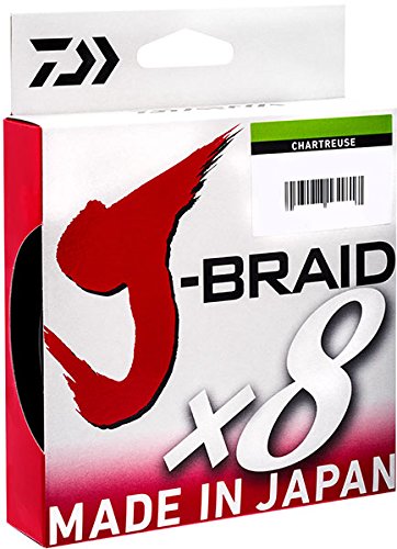 Daiwa J-Braid 300M 8-Strand Woven Round Braid Line - color: CHARTREUSE, size: 10 lb