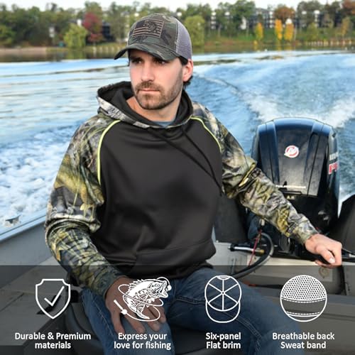 Fishing Gifts for Men - Snapback & Trucker Hats - American Flag Outdoor Fishing Hat - color: 04.camo (Mirrored)