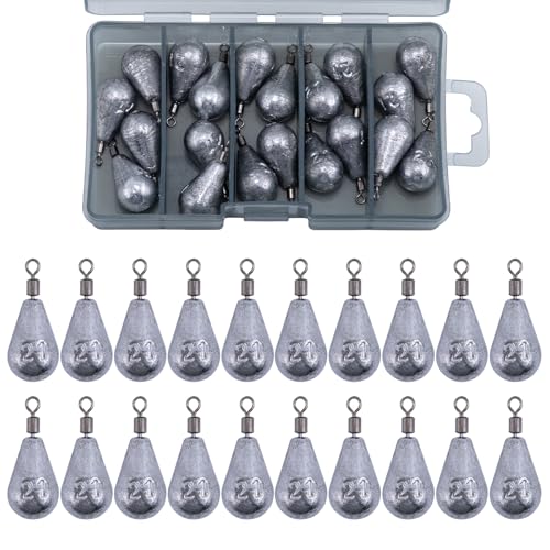 Goture Tungsten Teardrop Drop Shot Weights, 1/32 oz x 10, Ideal for Saltwater, Freshwater, Bass Fishing - size: 3/4oz - 20pcs