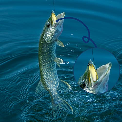 HESTYA Fishing Lures Spoons Saltwater Treble Trout Lures Hard Metal Spinner Baits 5 Sizes Casting Spoon Hooks for Salmon Bass in 1/5 1/4 3/8 1/2 3/4 oz - color: Gold