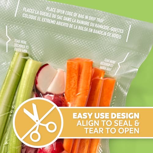 FoodSaver Pint Pre-Cut Vacuum Seal Bags, Easy Use Vacuum Storage Bags, Align to Seal and Tear to Open Vacuum Sealer Storage Bags, 27 Pack - size: Pint (27 Bags)