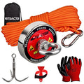 MUTUACTOR Heavy Duty Fishing Magnet Kit,500lb Neodymium N52 Magnets with 65Ft Salvage Rope and Grappling Hook,Φ2.36''Retrieval Rare Earth Magnets for Recovery Lost Treasure in Lake Rivers - style: 500lb Magnet with Hooks--Φ 2.36"