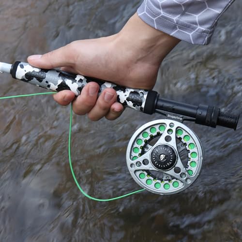 Sougayilang Standard Fly Fishing Combo Starter Kit, 5/6 Weight 9' Fly Rod with SuperPolymer Handle, Accessories, Carrying Case, Fly Box Case & Fishing Flies - color: Black