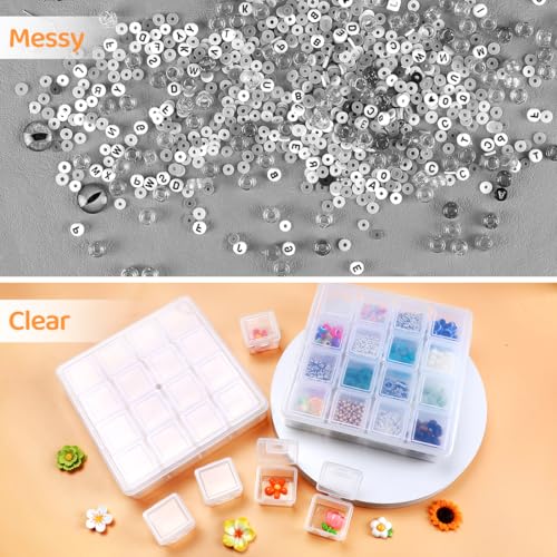 Eppingwin 16 Grids Bead Organizer, Craft Organizers and Storage, Acrylic Organizers, Plastic Bead Organizer Box for Crafts Organizing Storing - color: 16 grids(1 P)