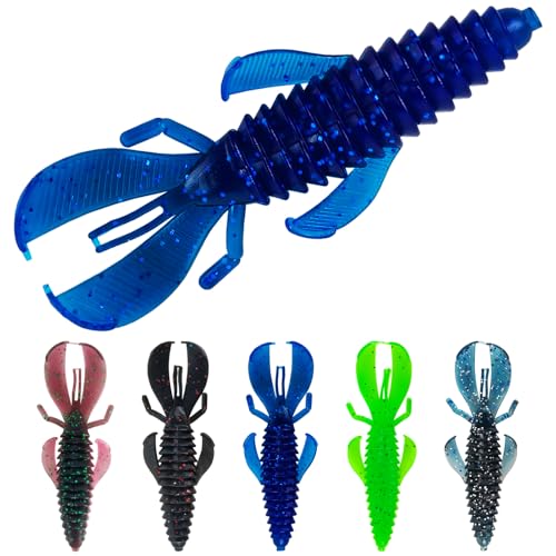 Fishing Soft Plastic Lures | Paddle Tail Swim Baits, Swim Baits for Bass Fishing, Paddle Tail, Crappie Lures - color: D-51PCS