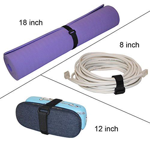YiwerDer Reusable Fastening Cable Straps and Cable Ties Set 20 Pack(8"-12"-18"), Adjustable Multi-Purpose Hook and Loop Cord Ties to Keep Cords Organized and Tidy - style: (8-12-18) x 1Inch