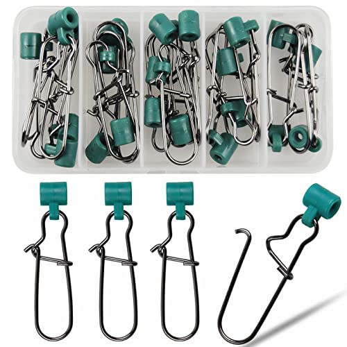 Fishing Sinker Slide Fishing Line Sinker Slider Heavy Duty Fishing Snap Clips Sliding Swivels Sinker Weights Connector Saltwater Surf Fishing Rigs Catfish Bottom Rig Fish Finder Rig - style: 20pcs Green Slide