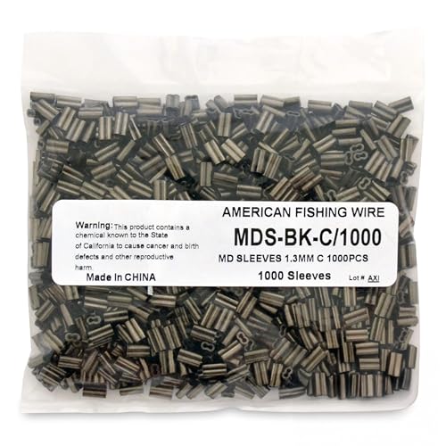 HI-SEAS Mini Double Barrel Copper Sleeves, 1.3 mm ID, 2.40 mm OD, 7.0 mm Length, Black, 1000 pc - style: 1.3 Mm Id/1000 Pc