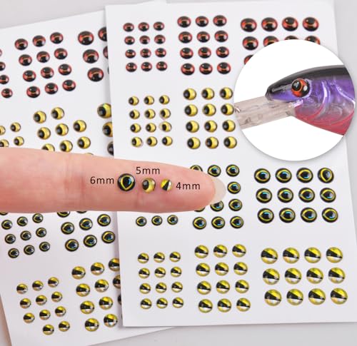 Bionic Fish Eyes for Lures Fly Tying Material Realistic Fish Eyes for Fishing Baits DIY Jigs Fishing Lure Making Supplies - style: 432pcs-4/5/6mm